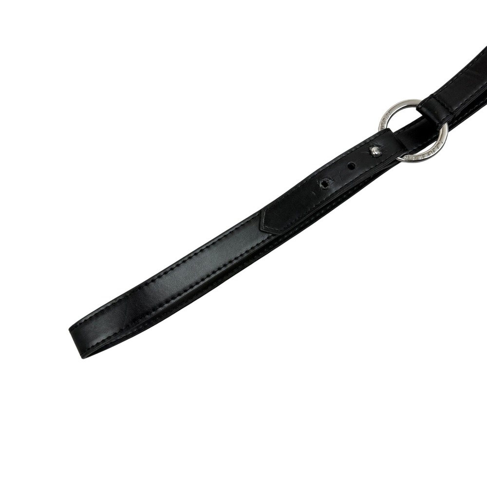 Lauren Ralph Lauren Belt Womens Large Black O-Ring Faux Leather Skinny 41" Vegan